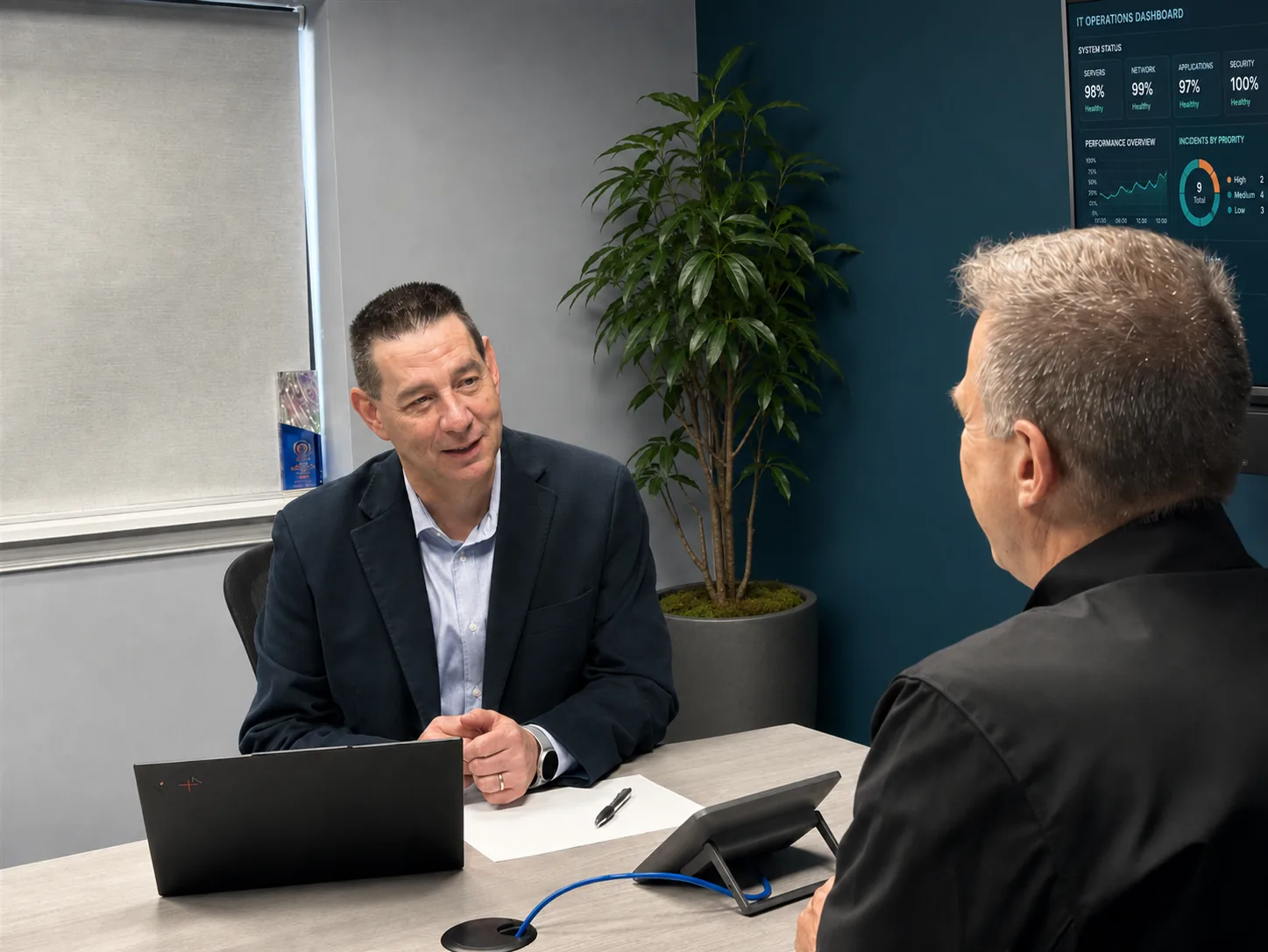 3rd Element's CIO and COO reviewing technology strategy and roadmap.