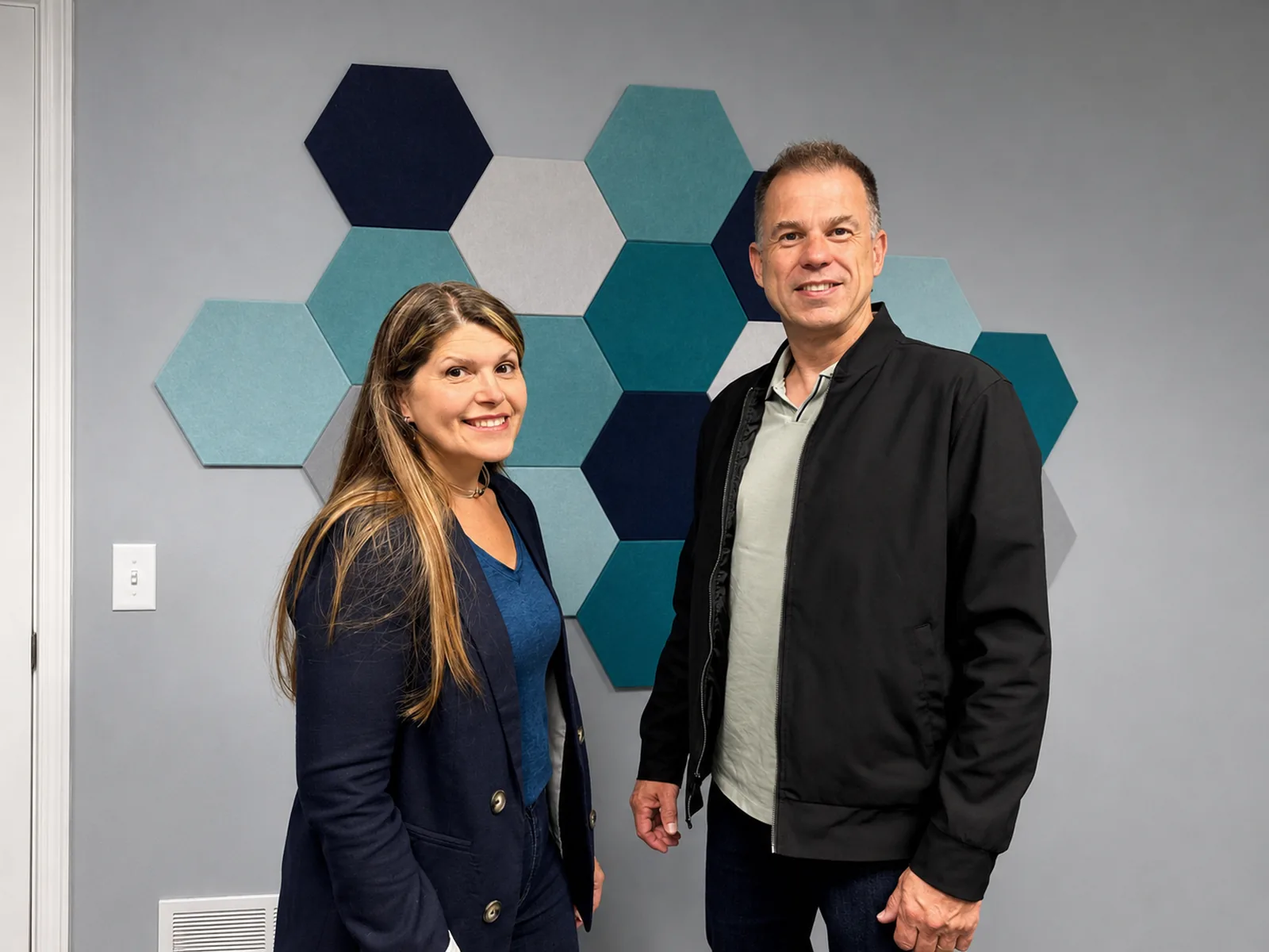 Dawn Sizer and Dave Sizer, co-founders of 3rd Element Consulting, in the Mechanicsburg office.
